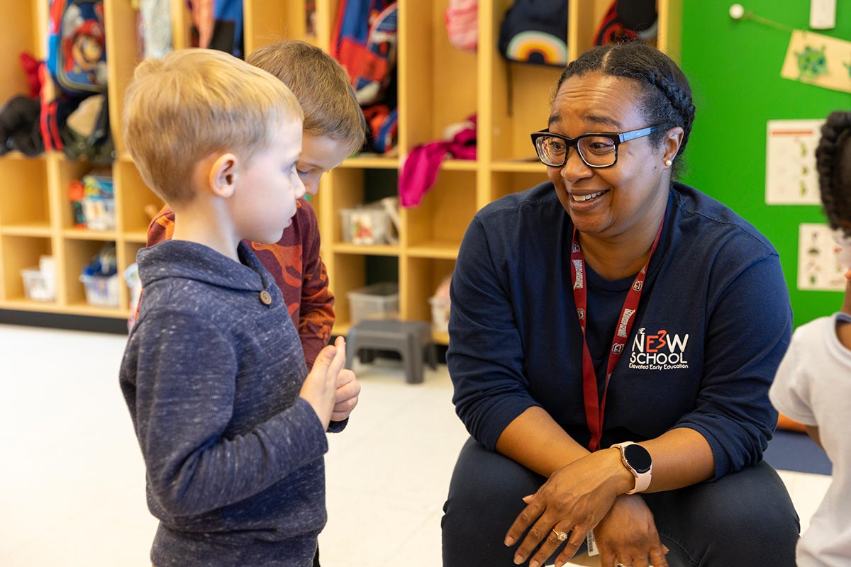 E School teacher smiling kid