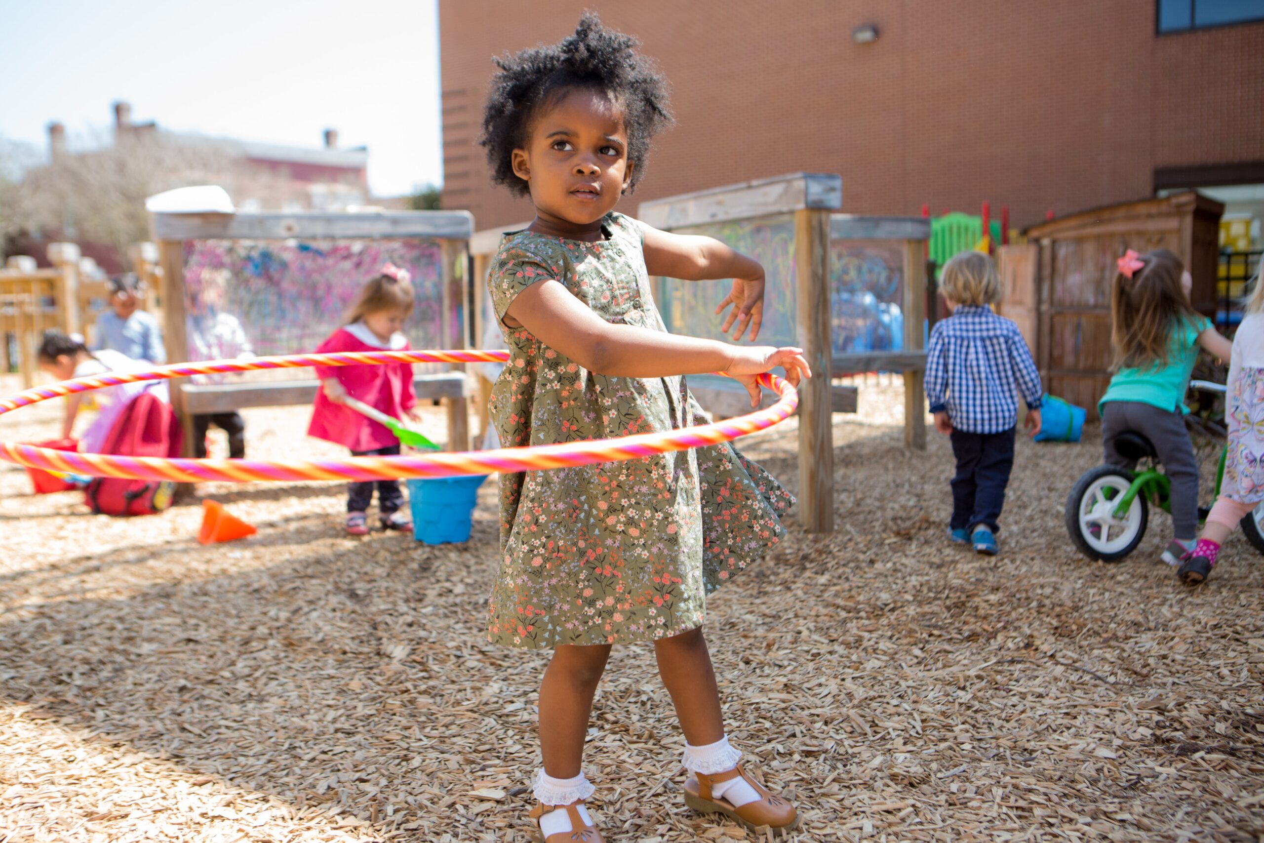Young student with hula hoop